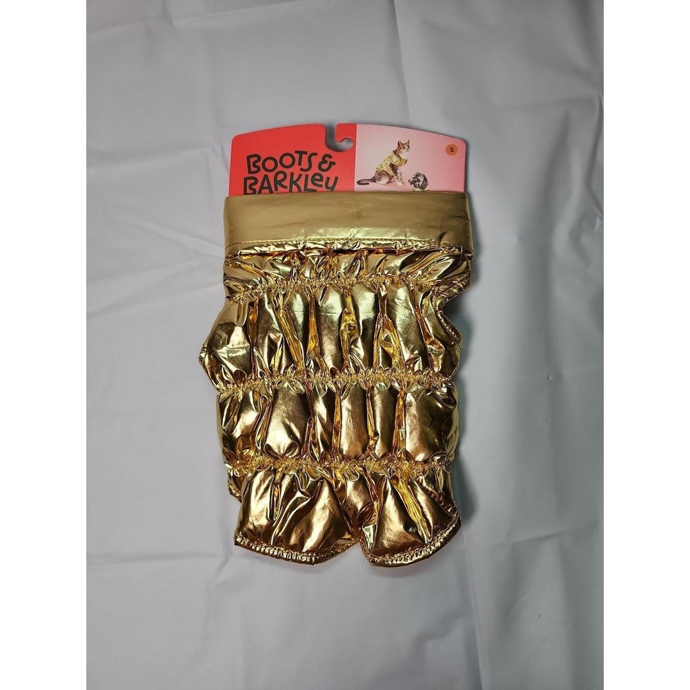 Boots & Barkley Metallic Gold Puffer Vest Jacket Coat Dog Pet S up to 20lb Warm